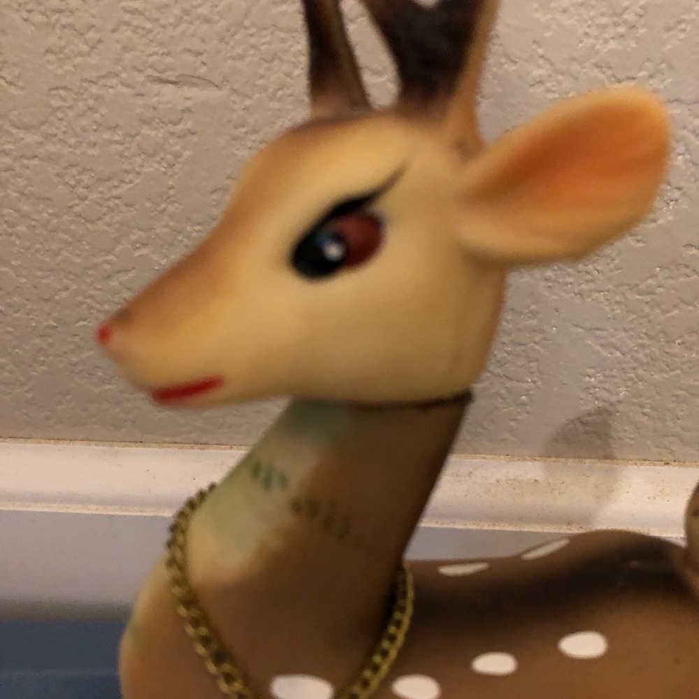 Vintage Charming Brown Reindeer Figurine Set (Plastic) - Picture 3 of 7
